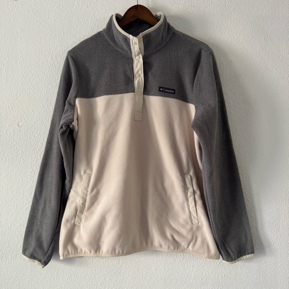Columbia Women's Benton Springs Half Snap Pullover Chalk City Grey XL - Picture 15 of 15